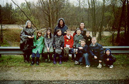 Field biologists work outside in all kinds of weather. Look at the wet people!